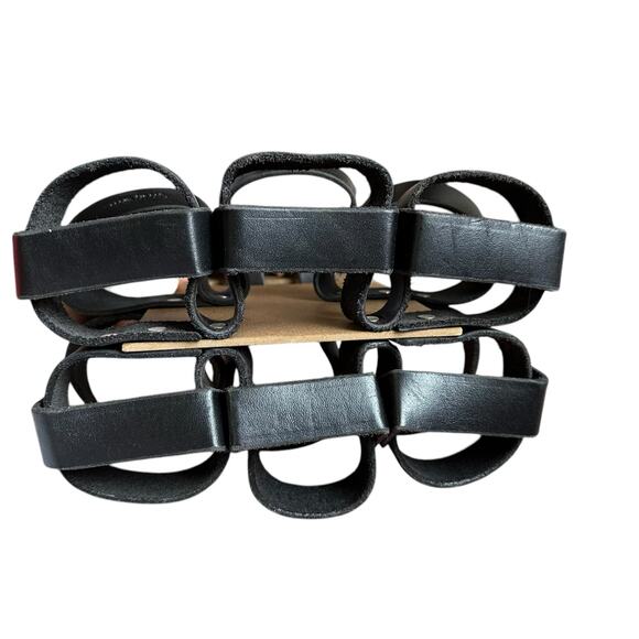 WALNUT Leather Studio Black Leather 6 Pack Beer Bicycle Carrier Masonite - Picture 8 of 9